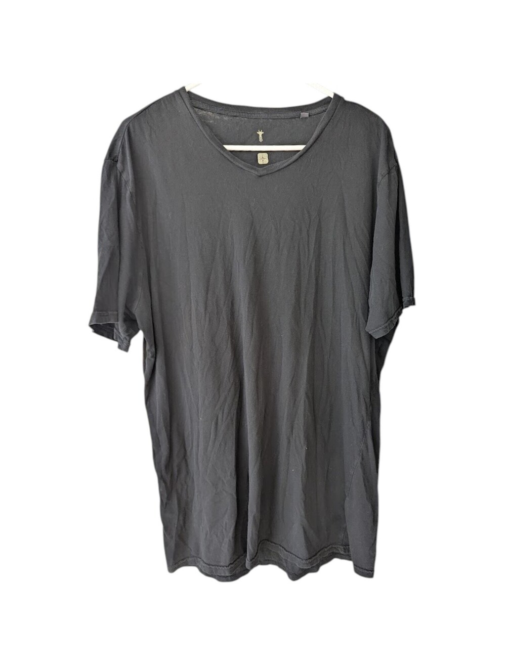 American Tall Black Shirt Large Tall LT Casual Basic Cotton V-Neck T-Shirt Men